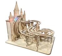 Puzzle 3D de Madera Pista de Canicas con Luces LED y Sonido Kit Mecánico DIY para Adultos y Adolescentes Regalo Ideal y Decoración de Escritorio