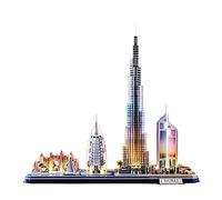 Puzzle 3D - Dubái LED Cityline | Puzzle 3D Niños y Adultos | Maquetas para Montar Niños | Maquetas para Construir Adultos | Puzzles 3D | 182 Piezas | Regalo Niños 8 Años