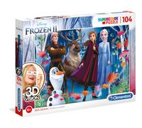 Puzzle 3d infantil / clementoni / frozen 2 con 104 piezas y gafas 3d i