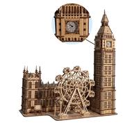 Puzzle 3D Madera Adultos Big Ben Maquetas para Construir con Luz Nocturna Reloj Funcional Regalo Mujer Decoración Hogar