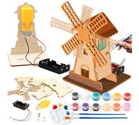 Puzzle 3D Madera Molino de Viento Manualidades Niños Maquetas para Construir Construcción de Circuitos Pintura Artesanal Bricolaje DIY Kit Explorador Niños Juguetes Educativos 6 7 8 9 10 11 12+ Años
