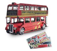 Puzzle 3D Metal Autobús turístico de Londres, DIY Autobús Kit Puzzles Manualidades, Maquetas De Metal Buses Retro para Construir, Maquetas para Construir, Regalos para Adultos y Niños