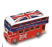 Puzzle 3D Papel Autobús Turístico de Londres, DIY Autobús Kit Puzzles Manualidades, Maquetas De Papel Buses Retro para Construir, Maquetas para Construir, Regalos para Adultos y Niños