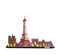 Puzzle 3D - Paris LED Cityline | Puzzle 3D Niños y Adultos | Maquetas para Montar Niños | Maquetas para Construir Adultos | Puzzles 3D | 115 Piezas | Regalo Niños 8 Años