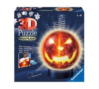Ravensburger - 3D Puzzle Nightlamp Calabaza Halloween, Puzzle Ball con Luces, 72 Piezas, 6+ Años