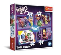 Trefl Disney Inside out 2, Las emociones al Mando-Puzle 4 en 1, 4 Rompecabezas, de 35 a 70 Piezas-Diferentes Grados de dificultad, Juego niños a Partir de 4 años, Multicolor (34652)