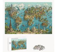 Puzzle 4000 Piezas Adultos Mapa & Verde, Rompecabezas con Letras Traseras y Póster, Pasatiempo Antiestrés, Decoración de Pared, Regalo Decorar Mujer Hombre, 147x105cm (14 Años +) P3#32