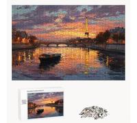 Puzzle 4000 Piezas Adultos París & Bote, Rompecabezas con Letras Traseras y Póster, Pasatiempo Antiestrés, Decoración de Pared, Regalo Decorar Mujer Hombre, 147x105cm (14 Años +) P3#335