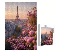 Puzzle 4000 Piezas Adultos París & Flor, Rompecabezas con Letras Traseras y Póster, Pasatiempo Antiestrés, Decoración de Pared, Regalo Decorar Mujer Hombre, 147x105cm (14 Años +) P3#1182
