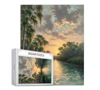 Puzzle 4000 Piezas Adultos, Puzzle Lago Rompecabezas Adultos Obra de Arte de Juego Atardecer Rompecabezas de Piso de Impresión de Alta Definición Multicolor, Juego De Manos Decoración Familiar S-652