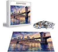 Puzzle 4000 Piezas Adultos, Puzzle Puente de Brooklyn Rompecabezas Adultos Obra de Arte de Juego Paisaje Rompecabezas de Piso de Impresión de Alta Definición Multicolor, Decoración Familiar S-15