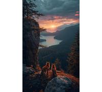 Puzzle 4000 Piezas Atardecer Animales Montaña, Puzzles Adultos 141 x 87 cm, Juego Educativo, Puzzle Imposible Desafiante, Juegos Rompecabezas Adultos 4000 Piezas