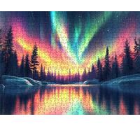 Puzzle 4000 Piezas Aurora Lago(3) | Rompecabezas Adultos 141.5x87.5 cm | Puzzle XXL | Rompecabezas Jigsaw para Adultos | Un Divertido Desafiante Decorar Toda Familia | Mujer y Hombres Regalo s7h-967
