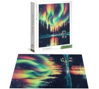 Puzzle 4000 Piezas Aurora, Puzzle Paisaje con Caja para Adultos, 141x87 cm, DIY 4000 Piezas Rompecabezas Madera para Adultos, Rompecabezas Desafiante para Decoracion Hogar y Pared, Regalo Mujer H-5422