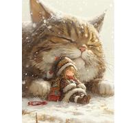 Puzzle 4000 Piezas Chica Gata Invierno Rompecabezas Adultos Juguetes Educativos Rompecabezas Desafiante Juegos de Puzzle para Toda la Familia Puzzles 4000 Adultos 141 x 87 cm