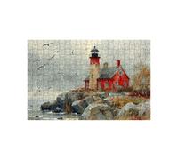 Puzzle 4000 Piezas, Faro Puzzle 4000 Piezas Madera 90 x 140Cm con Caja de Papel de Colores y Bolsa de Malla Portátil, Rompecabezas Paisaje para Primavera Decoracion Pared Regalo Mujer LZPT-01457