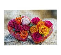 Puzzle 4000 Piezas Flor, Puzzle Madera Corazón, Clásico Rompecabezas Desafiante para Toda la Familia, Juguetes Rompecabezas Letras en la Parte Posterior, Regalos Originales para Hombre Decor -1557