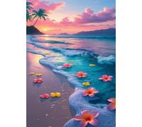 Puzzle 4000 Piezas Flores Playa Olas, Puzzles Adultos 141 x 87 cm, Juego Educativo, Puzzle Imposible Desafiante, Juegos Rompecabezas Adultos 4000 Piezas