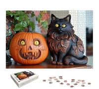 Puzzle 4000 Piezas Halloween para Adultos, Puzzle Gato de Madera con Caja Regalo para Adultos, Rompecabezas Desafiante para Toda la Familia, Rompecabezas para Regalo Mujer, Home Decoration, -7091