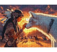 Puzzle 4000 Piezas Lobo Chica | Rompecabezas Adultos 141.5x87.5 cm | Puzzle XXL | Rompecabezas Jigsaw para Adultos | Un Divertido Y Desafiante Decorar Toda La Familia | Mujer y Hombres Regalo s7h-192