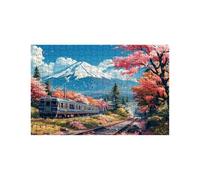 Puzzle 4000 Piezas, Monte Fuji Puzzle 4000 Piezas Madera 90x140 cm con Caja de Papel de Colores y Bolsa de Malla Portátil, Rompecabezas Tren para Primavera Decoracion Pared Regalo Mujer LZPT-03525