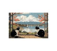 Puzzle 4000 Piezas, Monte Fuji Puzzle 4000 Piezas Madera 90x140 Cm con Caja de Papel de Colores y Bolsa de Malla Portátil, Rompecabezas Gato para Primavera Decoracion Pared Regalo Mujer LZPT-02183