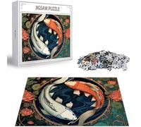 Puzzle 4000 Piezas para Adultos, Puzzle carpa koi Obra de Arte de Juego de Rompecabezas para Adultos, Flor Rompecabezas DIY para Colgar el Puzzles una Vez Finalizado a Partir de 14 Años, Regalos D-292