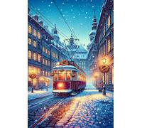 Puzzle 4000 Piezas Tren Winter Street, Puzzles Adultos 141 x 87 cm, Juego Educativo, Puzzle Imposible Desafiante, Juegos Rompecabezas Adultos 4000 Piezas
