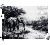 Puzzle 4000P Piezas, Juguetes 55.7 x 34.4 in, Elefante Negro l0-80 | Rompecabezas Clásicos para Toda la Familia, Desafío Imposible, Regalo de Rompecabezas, Acertijos Inteligentes