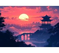 Puzzle 50 Pieces Tramonto Impossible Rompecabezas Juegos Casuales Puzzle de Madera Adultos para Adultos y niños a Partir de 14, Cultivar la Paciencia y la concentración, para Decoración del Hogar M-8