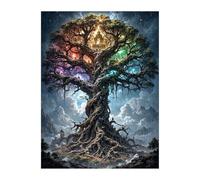 Puzzle 50 Piezas Adultos Árbol de la Vida Fantasía, Educativo Intelectual Descompresión Divertido Juego Familiar, Rompecabezas 50 Piezas 35 x 25 cm