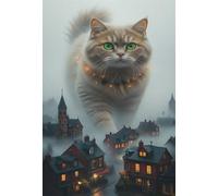 Puzzle 50 Piezas Adultos Ciudad Los Gatos Animales, Juego Creativo Desarrolla la Concentraciòn y la Logica, Divertido Juego Familiar Puzzles 50 Piezas 35 x 25 cm