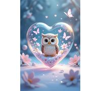 Puzzle 50 Piezas Adultos Flor Búho Mariposa, Juego Educativo, Entretenimiento Creativo, Rompecabezas Difícil, Puzzle para Adultos 50 Piezas 35 x 25 cm