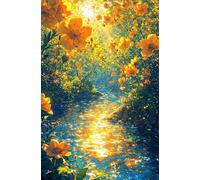 Puzzle 50 Piezas Adultos Río Las Flores, Juego Educativo, Entretenimiento Creativo, Rompecabezas Difícil, Puzzle para Adultos 50 Piezas 35 x 25 cm