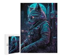 Puzzle 500 PCS para adolescentes Cybercat in Space Suit Puzzle para adultos Juego de pensamiento Análisis y lógica 500 PCS