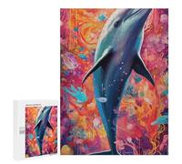 Puzzle 500 PCS para adultos Dolphin in Colorful Ocean Puzzle para Adultos Divertidos Juegos para Diversión Familiar Oferta Como Regalo Para Toda la Familia 500 PCS