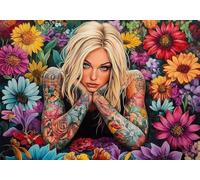 Puzzle 500 Pieces Fiori e donne Impossible Rompecabezas Juegos Casuales Puzzle de Madera Adultos para Adultos y niños a Partir de 14, Cultivar la paciencia y la concentración, Decoración del Hogar U-1