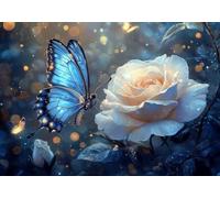 Puzzle 500 Pieces Fiori e farfalle Impossible Rompecabezas Juegos Casuales Puzzle de Madera para Adultos y niños a Partir de 14, Cultivar la Paciencia y la concentración, Decoración del Hogar Z-4