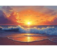 Puzzle 500 Pieces Tramonto sul Mare Impossible Rompecabezas Juegos Casuales Puzzle de Madera para Adultos y niños a Partir de 14, Cultivar la Paciencia y la concentración, Decoración del Hogar R-6