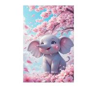 Puzzle 500 Piezas Adultos Animales Elefantes Flores, Educativo Intelectual Descompresión Divertido Juego Familiar, Rompecabezas 500 Piezas 52 x 38 cm