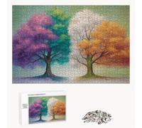 Puzzle 500 Piezas Adultos Árbol de la Vida & Color, Rompecabezas con Letras Traseras y Póster, Pasatiempo Antiestrés, Decoración de Pared, Regalo Decorar Mujer Hombre 52 x 38 cm (14 Años +) P3#89