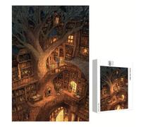 Puzzle 500 Piezas Adultos Casa del árbol & Paisaje, Rompecabezas con Letras Traseras y Póster, Pasatiempo Antiestrés, Decoración de Pared, Regalo Decorar Mujer Hombre 52 x 38 cm (14 Años +) P3#785