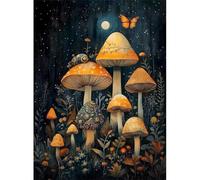 Puzzle 500 Piezas Adultos Juguete Desafío y Juego Educativo Puzzle para Adultos 500 Piezas, Rompecabezas Imposible Colorido, Bosques de Hongos Amarillos 52x38cm