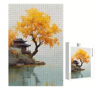 Puzzle 500 Piezas Adultos Otoño & Árbol, Rompecabezas con Letras Traseras y Póster, Pasatiempo Antiestrés, Decoración de Pared, Regalo Decorar Mujer Hombre 52 x 38 cm (14 Años +) P3#1143