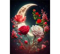 Puzzle 500 Piezas Adultos Rosas Luna Roja, Puzzle para Adulto, Juego Desafiante, Juguete Educativo, para desafiante Juego de Actividades Familiares Puzzles para Adultos 500 pcs 52 x 38 cm