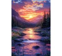 Puzzle 500 Piezas Amanecer Árboles Ríos, Puzzles Imposible, Desafiante Acertijo, Juegos de Rompecabezas para Toda la Familia, Puzzle Adultos 500 Piezas 52 x 38 cm