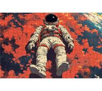 Puzzle 500 Piezas, Astronauta Puzzle 500 Piezas Adulto 55 x 40CM, Puzzles Madera Universo Exquisito Embalaje en Caja de Papel, Bolsa de Malla Portátil para Regalo Hombre Decoracion Pared RXPT-2051