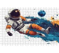 Puzzle 500 Piezas, Astronauta Puzzle 500 Piezas Adulto 55x40 cm, Puzzles Madera FúTbol Americano Exquisito Embalaje en Caja de Papel, Bolsa de Malla Portátil para Regalo Decoracion Pared RXPT-4205