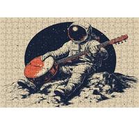 Puzzle 500 Piezas, Astronauta Puzzle 500 Piezas Adulto 55x40CM, Puzzles Madera Instrumentos Musicales Exquisito Embalaje en Caja de Papel, Bolsa de Malla Portátil para Regalo Decoracion Pared RXPT4465