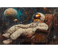 Puzzle 500 Piezas Astronauta, Puzzle 500 Piezas Adulto Abstracto, Rompecabezas de Madera para Adultos 55x40cm, Puzzles para Toda la Familia Cuadros Decoracion Salon Modernos Regalo Mujer RXPT-4222